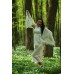 Embroidered dress "Double White" with scarf